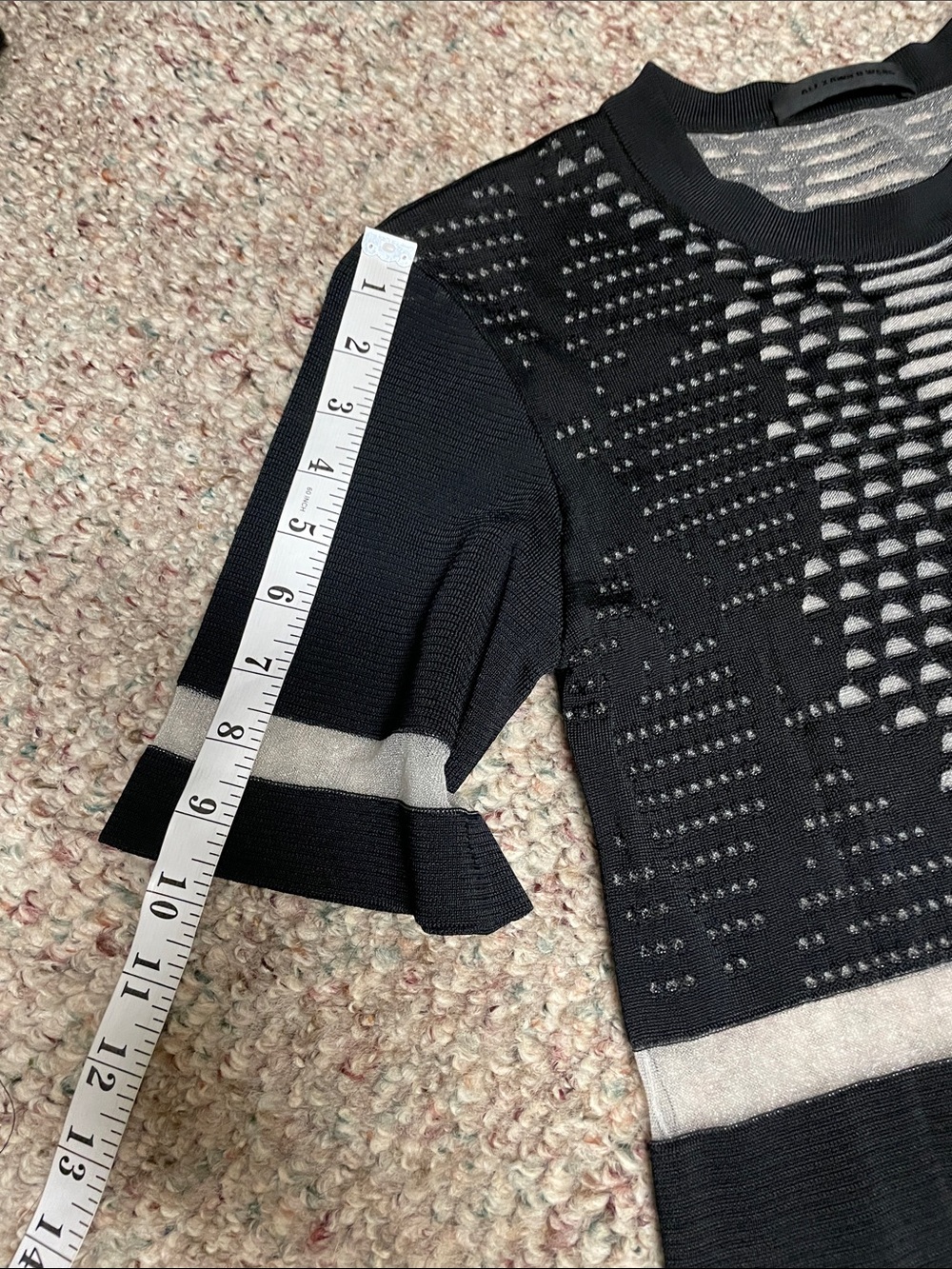 Alexander wang sheer silver mesh cut out Knit Short-Sleeve Dress- cool - Picture 5 of 10